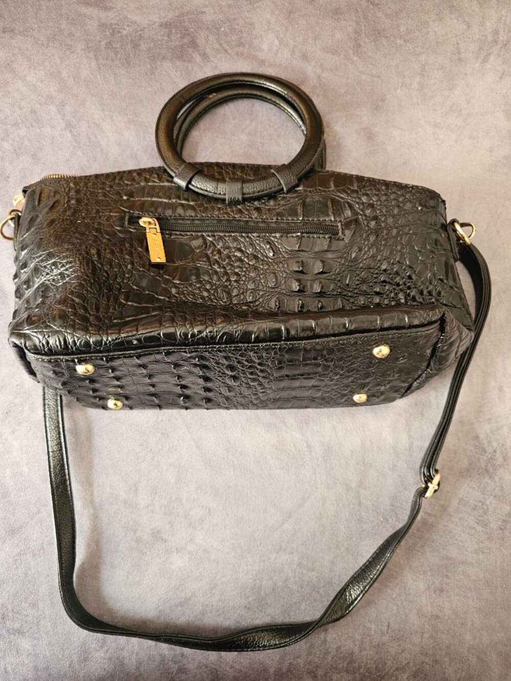Shishang Meili Women's Faux Leather Black Ostrich Bag with